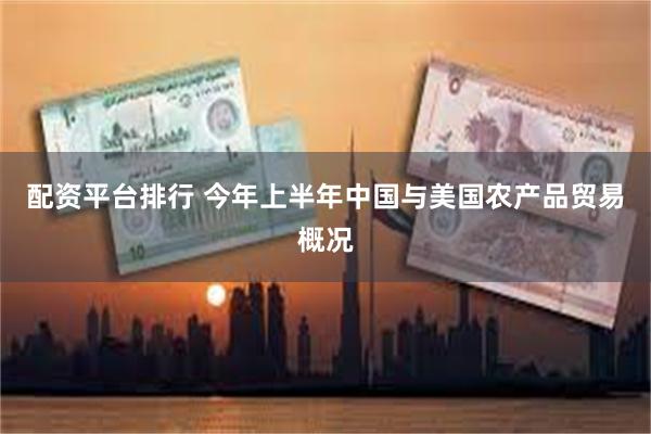 配资平台排行 今年上半年中国与美国农产品贸易概况