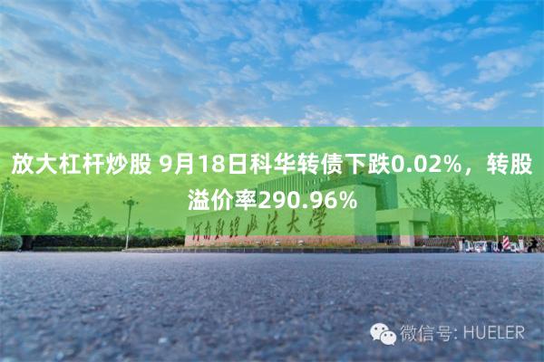 放大杠杆炒股 9月18日科华转债下跌0.02%，转股溢价率290.96%