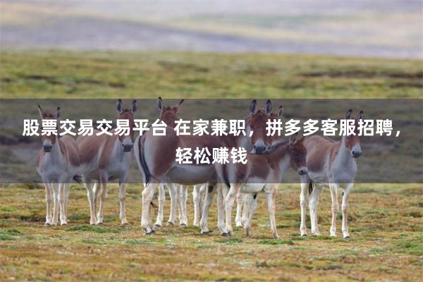 股票交易交易平台 在家兼职，拼多多客服招聘，轻松赚钱