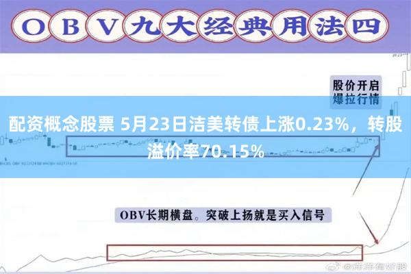 配资概念股票 5月23日洁美转债上涨0.23%，转股溢价率70.15%