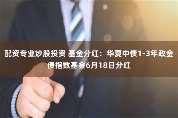 配资专业炒股投资 基金分红：华夏中债1-3年政金债指数基金6月18日分红