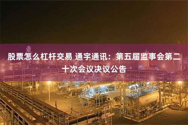 股票怎么杠杆交易 通宇通讯：第五届监事会第二十次会议决议公告